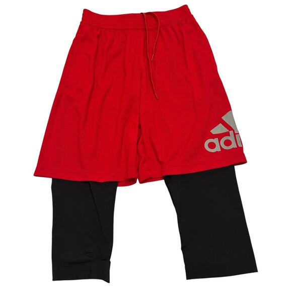 ADIDAS Men’s Training Shorts 8" Built-in 3/4 Compression Leggings | Size M - Picture 1 of 7